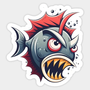 Angry Fish Sticker